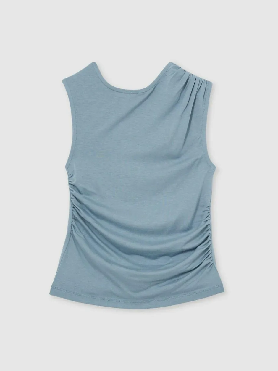 Reiss Blue Jasmine 3-9 yrs Ruched Jersey Vest New
