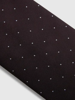 Reiss Burgundy Liam Polka Dot Silk Tie Sale