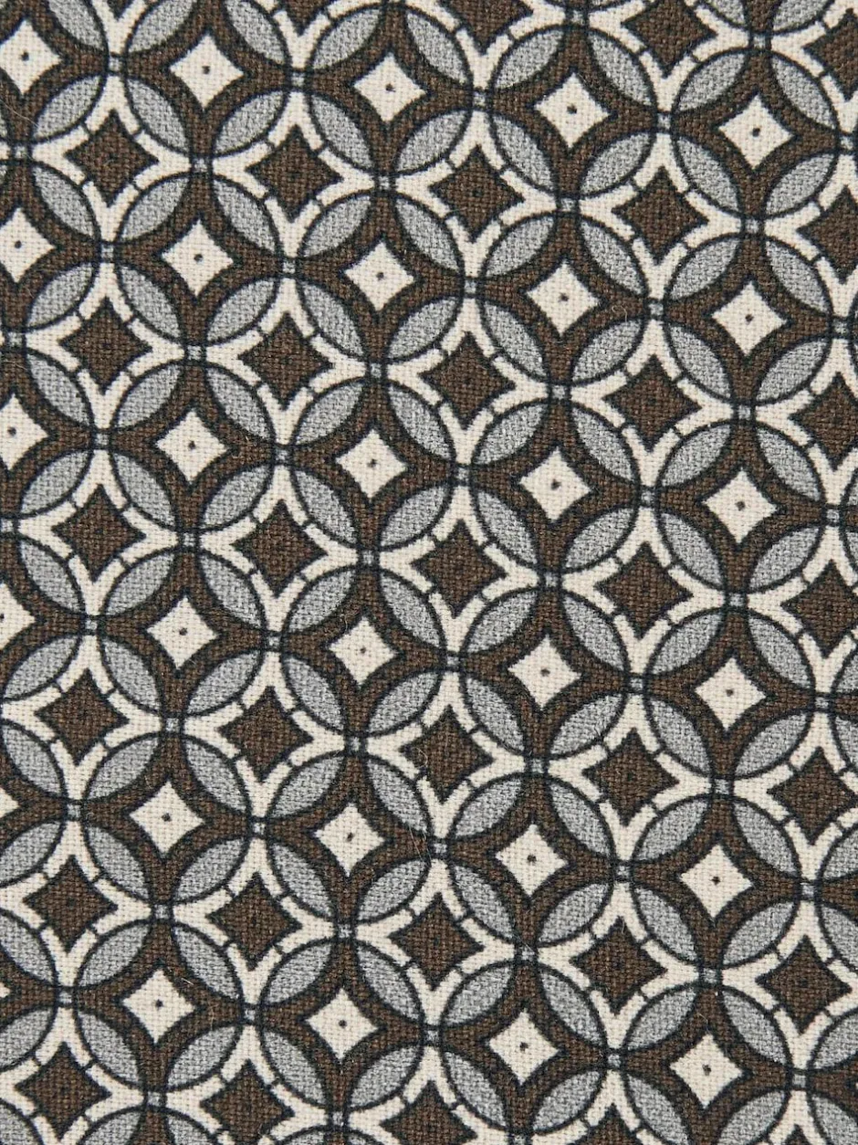 Reiss Chocolate Brown Multi Palmiro Silk Geometric-Print Tie Best