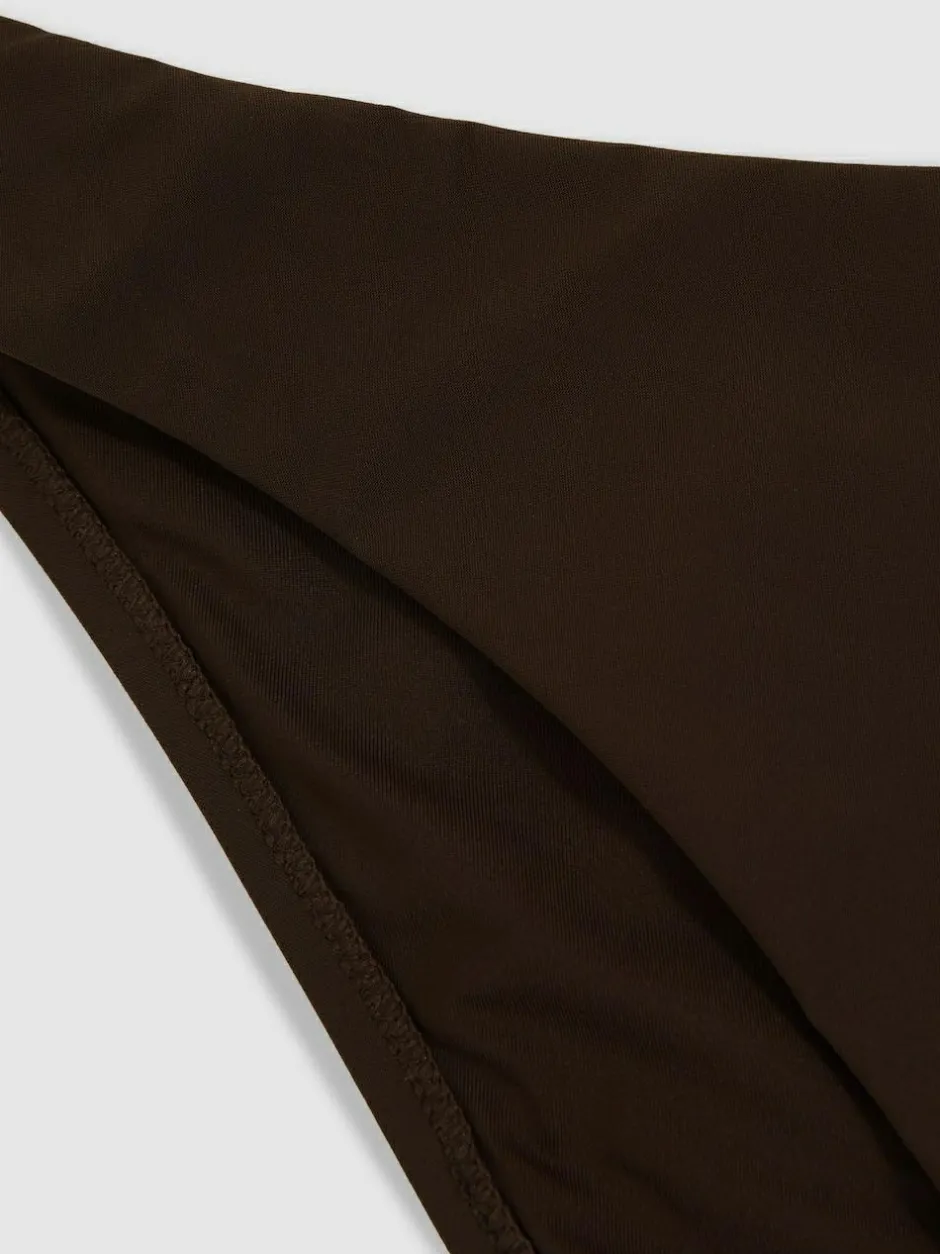 Reiss Carina Fixed Side Bikini Bottoms Chocolate
