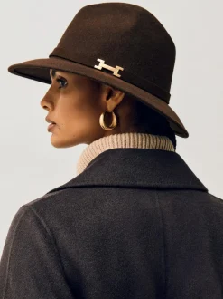 Reiss Holly Wool Fedora Chocolate Online