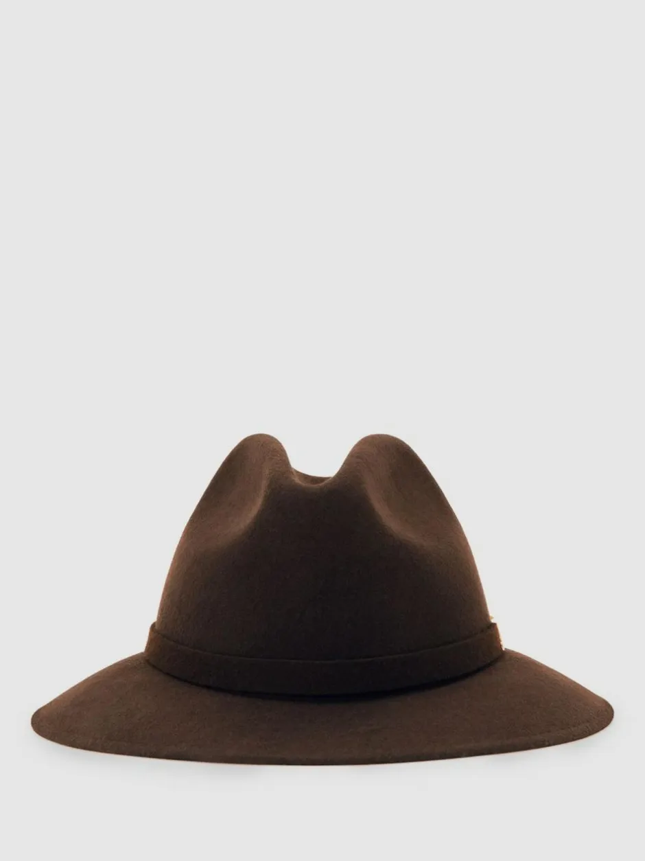 Reiss Holly Wool Fedora Chocolate Online