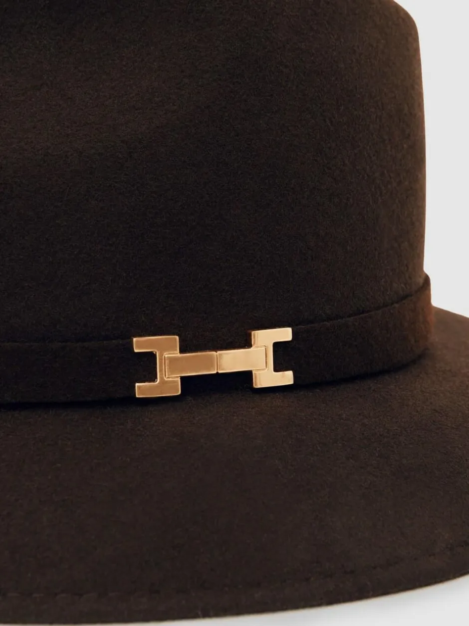 Reiss Holly Wool Fedora Chocolate Online