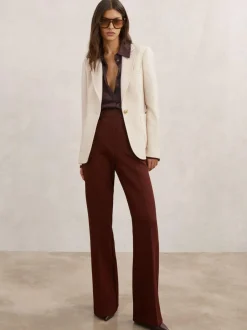 Reiss Cream Soren Wool-Blend Single-Breasted Blazer Hot