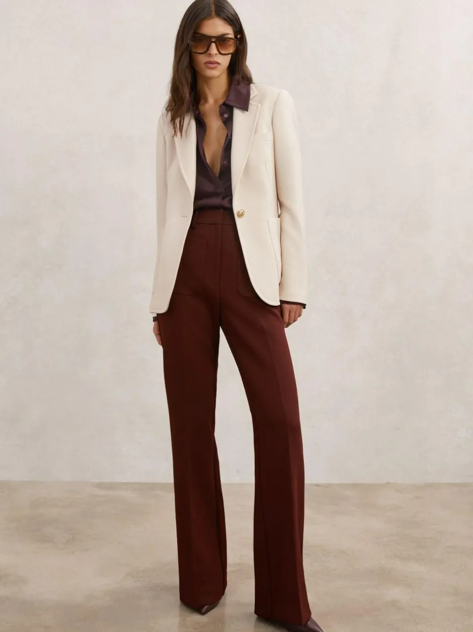 Reiss Cream Soren Wool-Blend Single-Breasted Blazer Hot