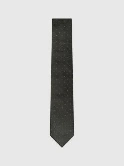 Reiss Dark Green Liam Polka Dot Silk Tie Outlet