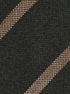 Reiss Sante Wool-Silk Striped Tie Forest Green
