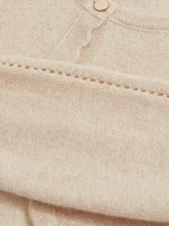 Reiss Gold Abi 9-13 yrs Wool-Blend Metallic Bolero Cardigan