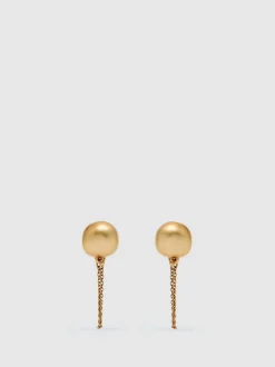Reiss Gold Demi Double Stud Earrings Online