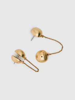 Reiss Gold Demi Double Stud Earrings Online