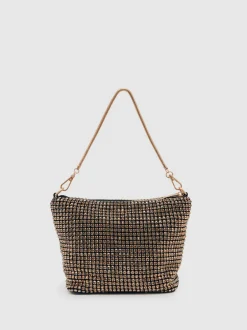 Reiss Leah Crystal Bracelet Pouch Bag Gold Discount