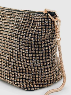 Reiss Leah Crystal Bracelet Pouch Bag Gold Discount