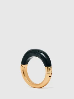 Reiss Gold Salma Tone Scoop Enamel Hinged Bangle Discount