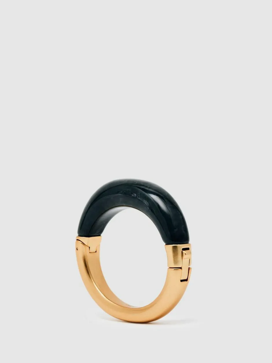 Reiss Gold Salma Tone Scoop Enamel Hinged Bangle Discount