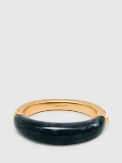 Reiss Gold Salma Tone Scoop Enamel Hinged Bangle Discount