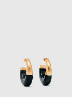 Reiss Gold Samira Tone Scoop Enamel Hoop Earrings Sale