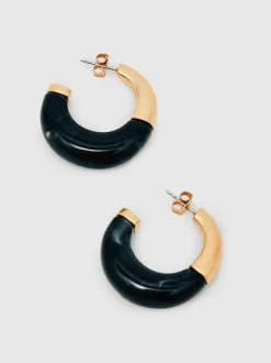 Reiss Gold Samira Tone Scoop Enamel Hoop Earrings Sale