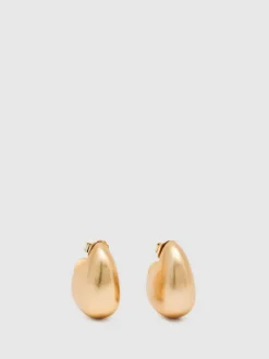 Reiss Gold Tone Calla Curve Scoop Earrings Discount
