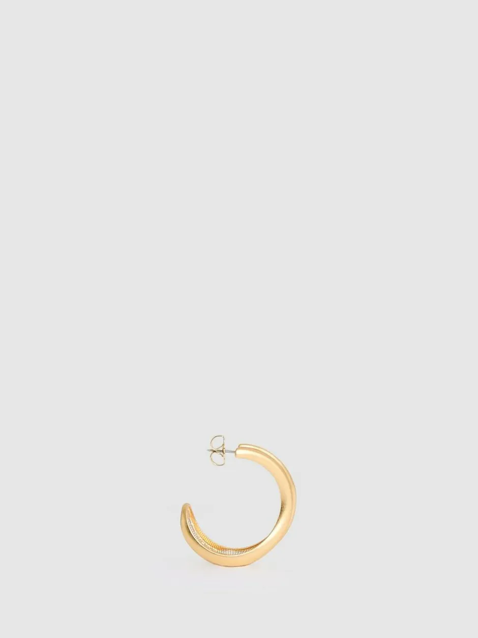Reiss Gold Tone Flavia Fluid Hoop Earrings