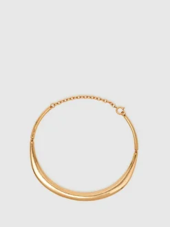 Reiss Gold Tone Poppy Polished Curve Choker