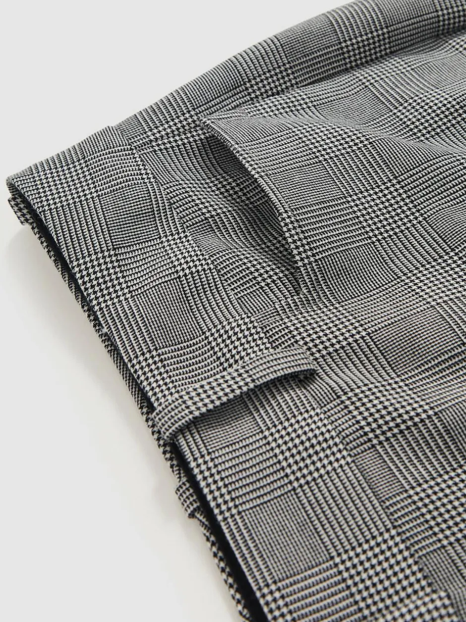 Reiss Grey Brooklyn Check Flared Suit Trousers Clearance