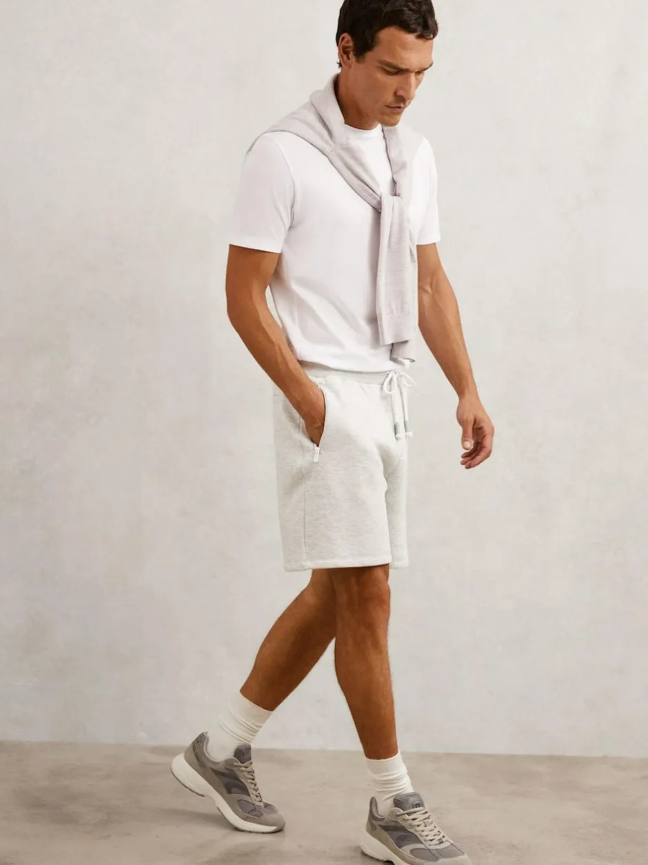 Reiss Dusk Cotton-Blend Drawstring Shorts Grey Online