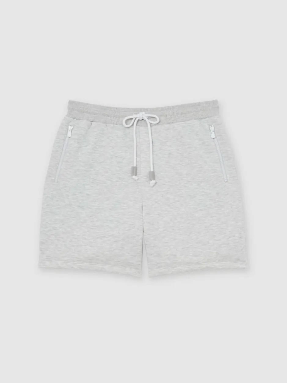 Reiss Dusk Cotton-Blend Drawstring Shorts Grey Online