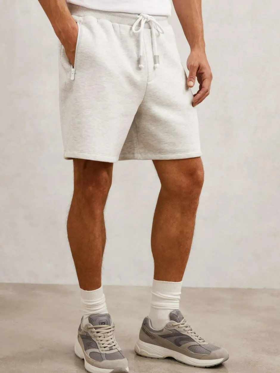 Reiss Dusk Cotton-Blend Drawstring Shorts Grey Online