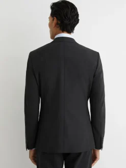 Reiss Promise Wool-Blend Single-Breasted Suit Blazer Tailored-Fit Grey Discount