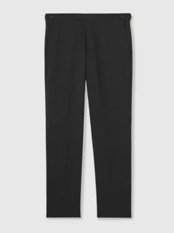 Reiss Promise Wool-Blend Tailored-Fit Suit Trousers Grey Sale