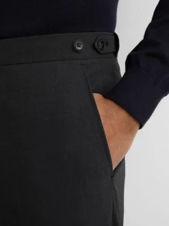 Reiss Promise Wool-Blend Tailored-Fit Suit Trousers Grey Sale