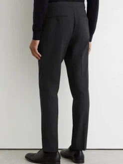 Reiss Promise Wool-Blend Tailored-Fit Suit Trousers Grey Sale