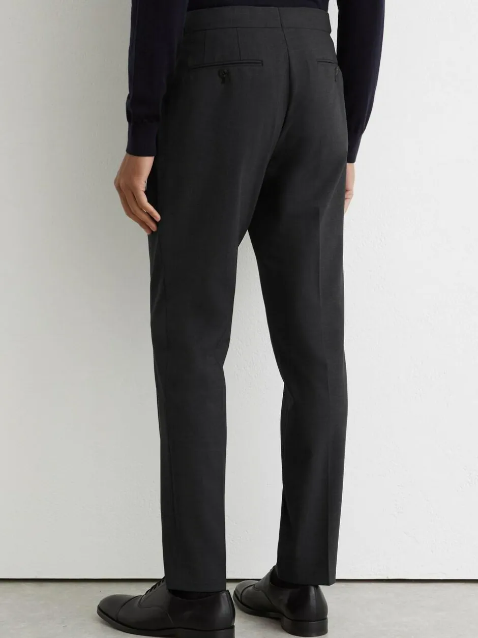 Reiss Promise Wool-Blend Tailored-Fit Suit Trousers Grey Sale