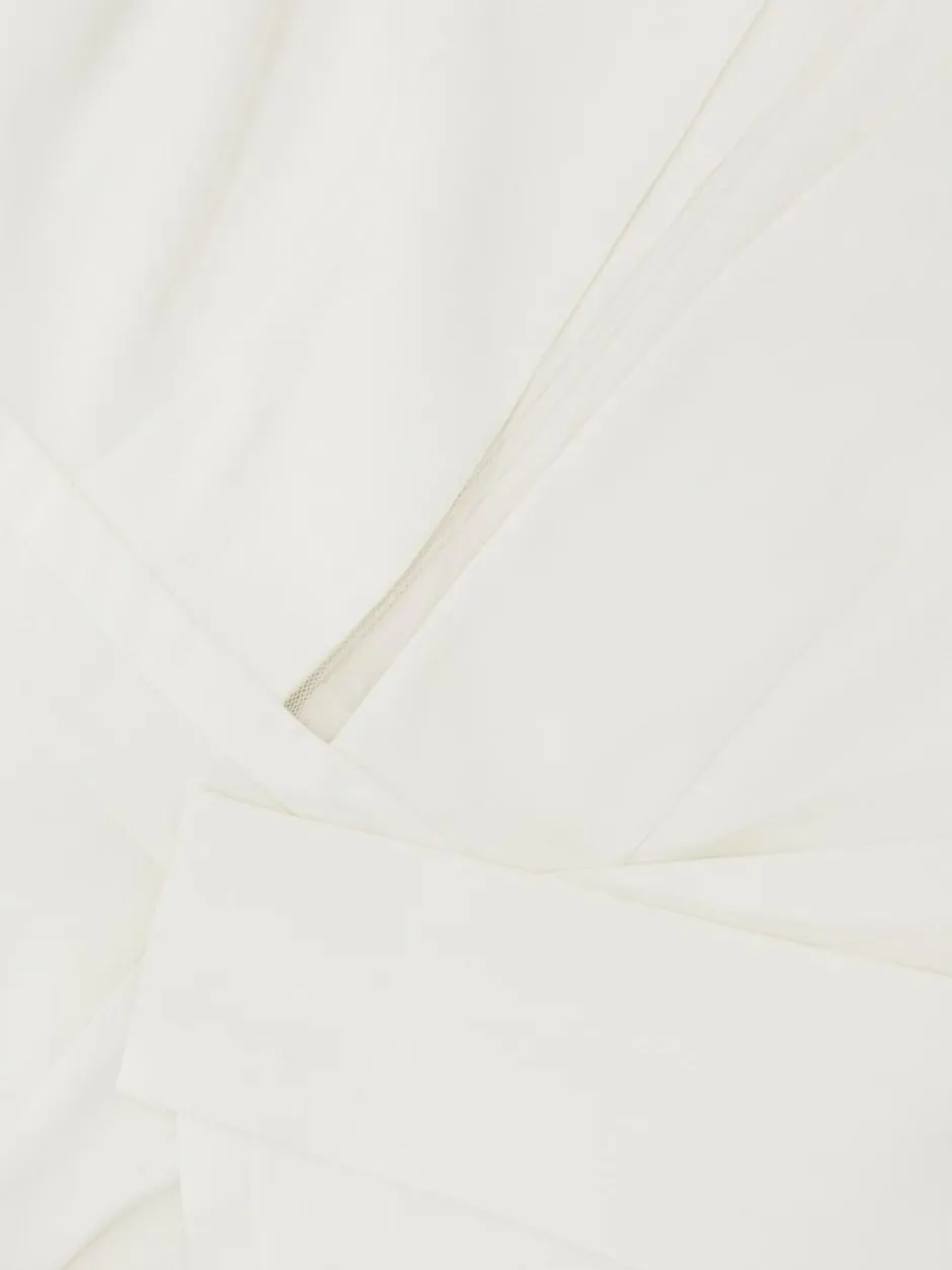 Reiss Evora Plunge-Neck Split-Sleeve Jumpsuit Ivory Clearance