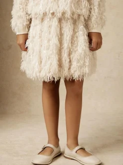 Reiss Ivory Roxy 3-9 yrs Fluffy Sequin-Embellished Skirt New
