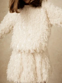 Reiss Ivory Roxy 3-9 yrs Fluffy Sequin-Embellished Skirt New