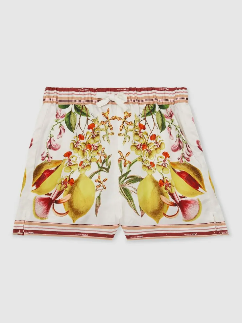 Reiss Ivory Sammie 9-13 yrs | NYBG Satin Floral-Print Shorts Discount
