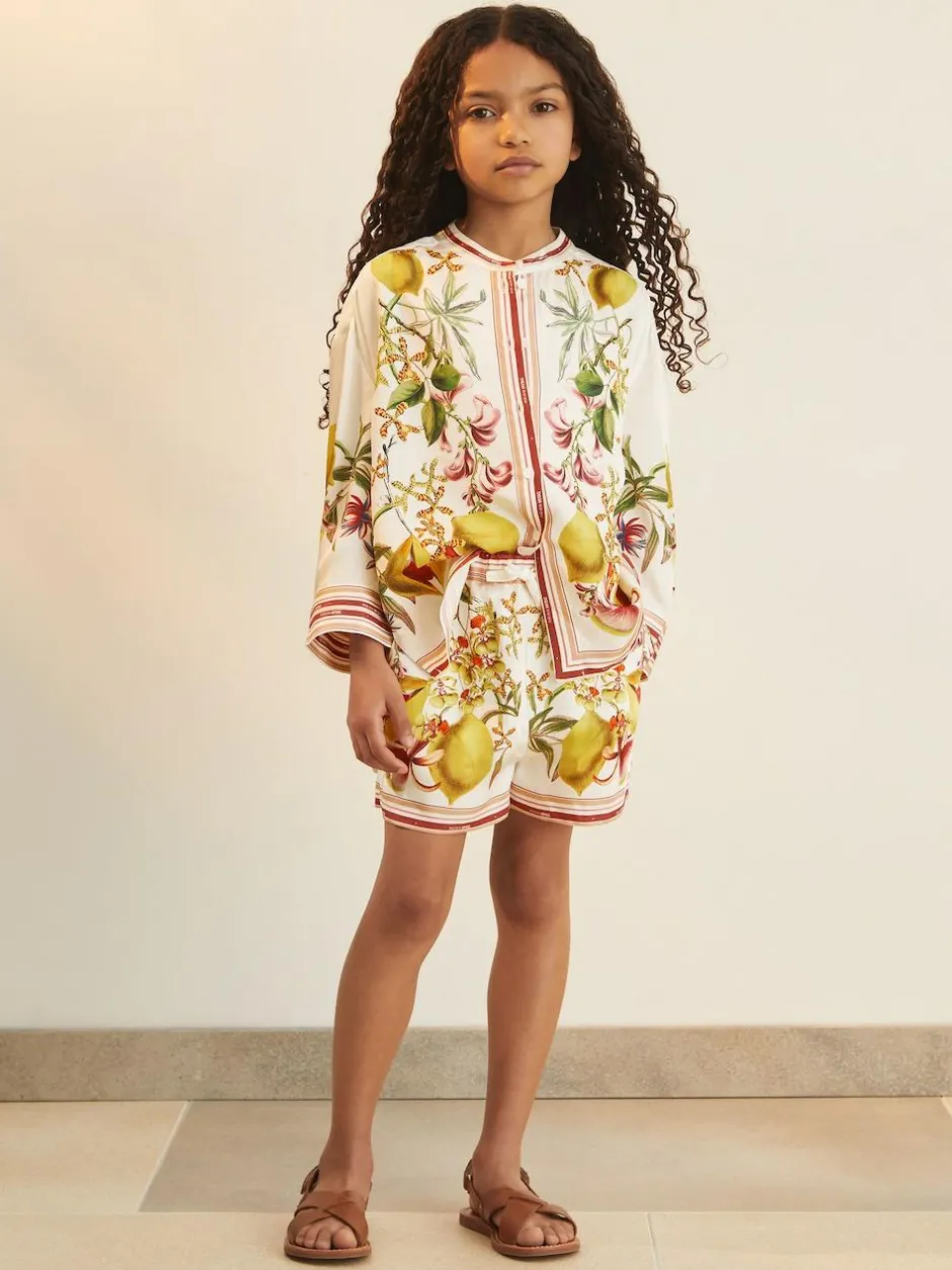 Reiss Ivory Sammie 9-13 yrs | NYBG Satin Floral-Print Shorts Discount