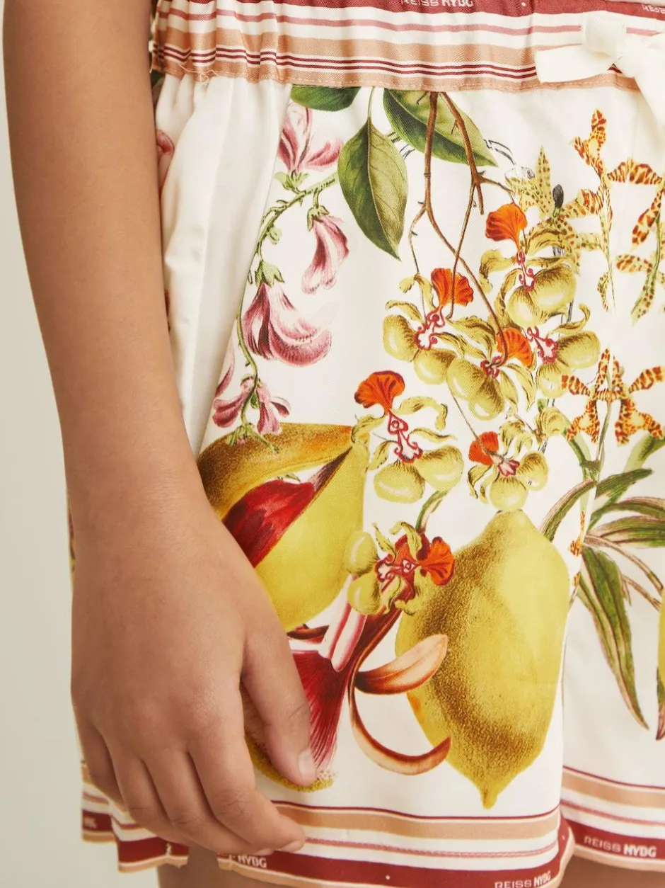 Reiss Ivory Sammie 9-13 yrs | NYBG Satin Floral-Print Shorts Discount