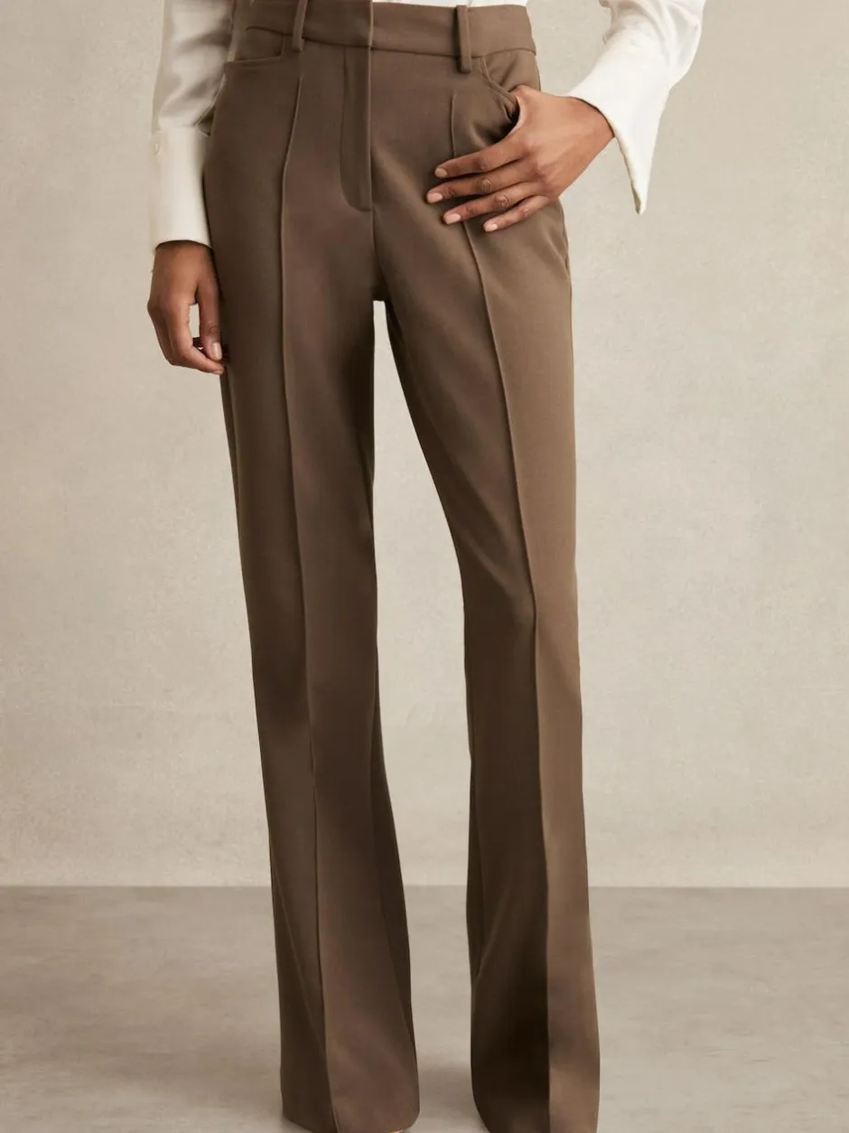 Reiss Gabi Petite Flared Suit Trousers Mink Neutral Online