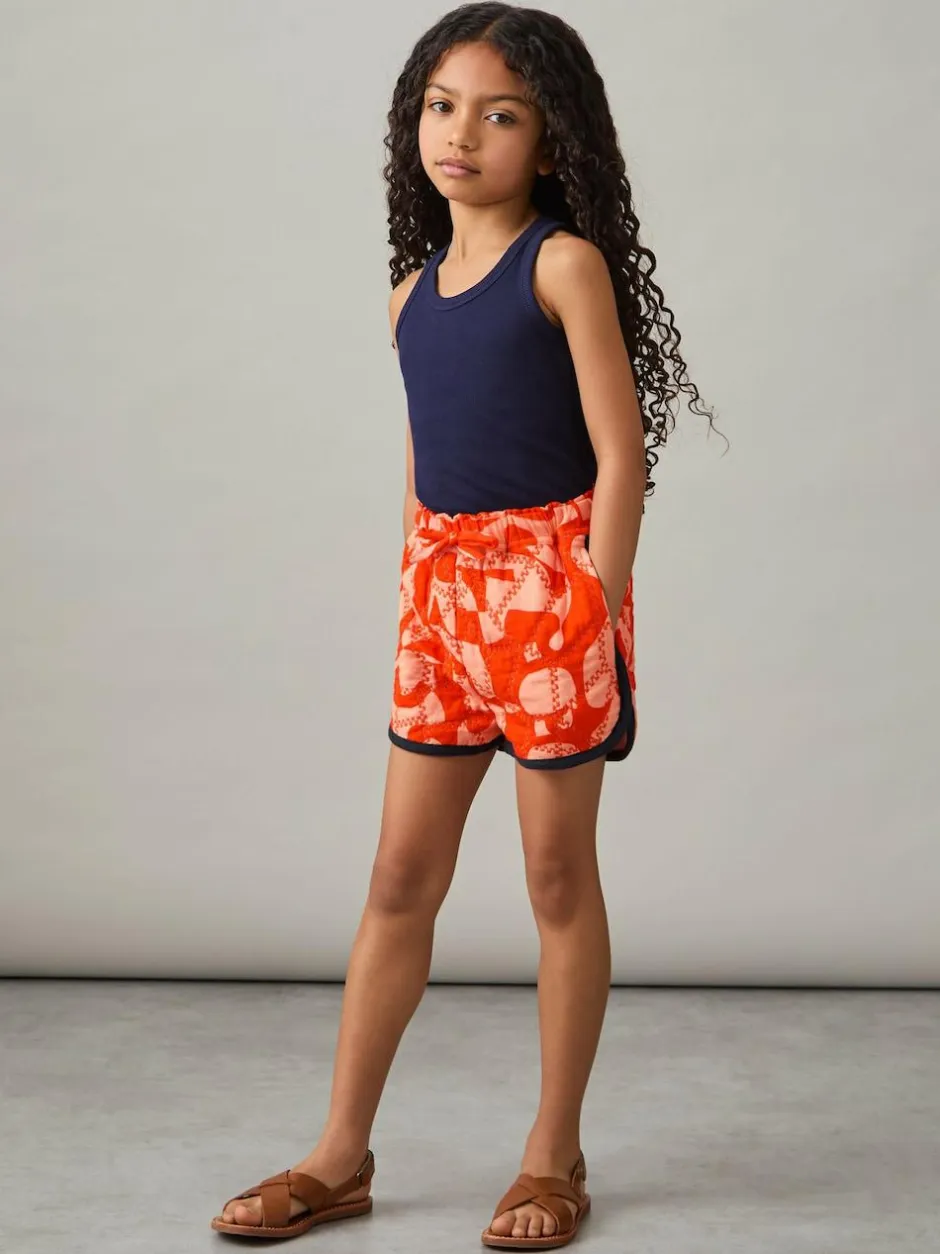 Reiss Multi Josanna 9-13 yrs Cotton Graphic-Print Quilted Shorts