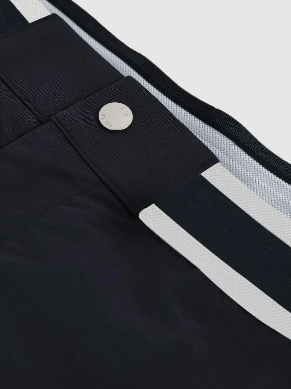 Reiss Baller | Ché Stripe-Trim Swim Shorts Navy New