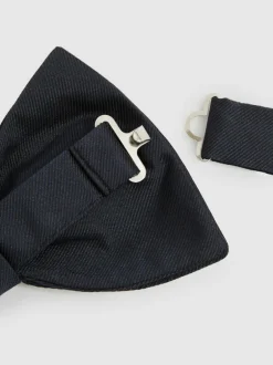 Reiss Navy Boyle Grosgrain Silk Bow Tie Dark Navy Clearance