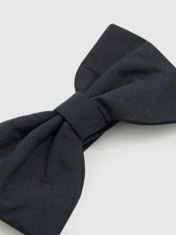 Reiss Navy Boyle Grosgrain Silk Bow Tie Dark Navy Clearance