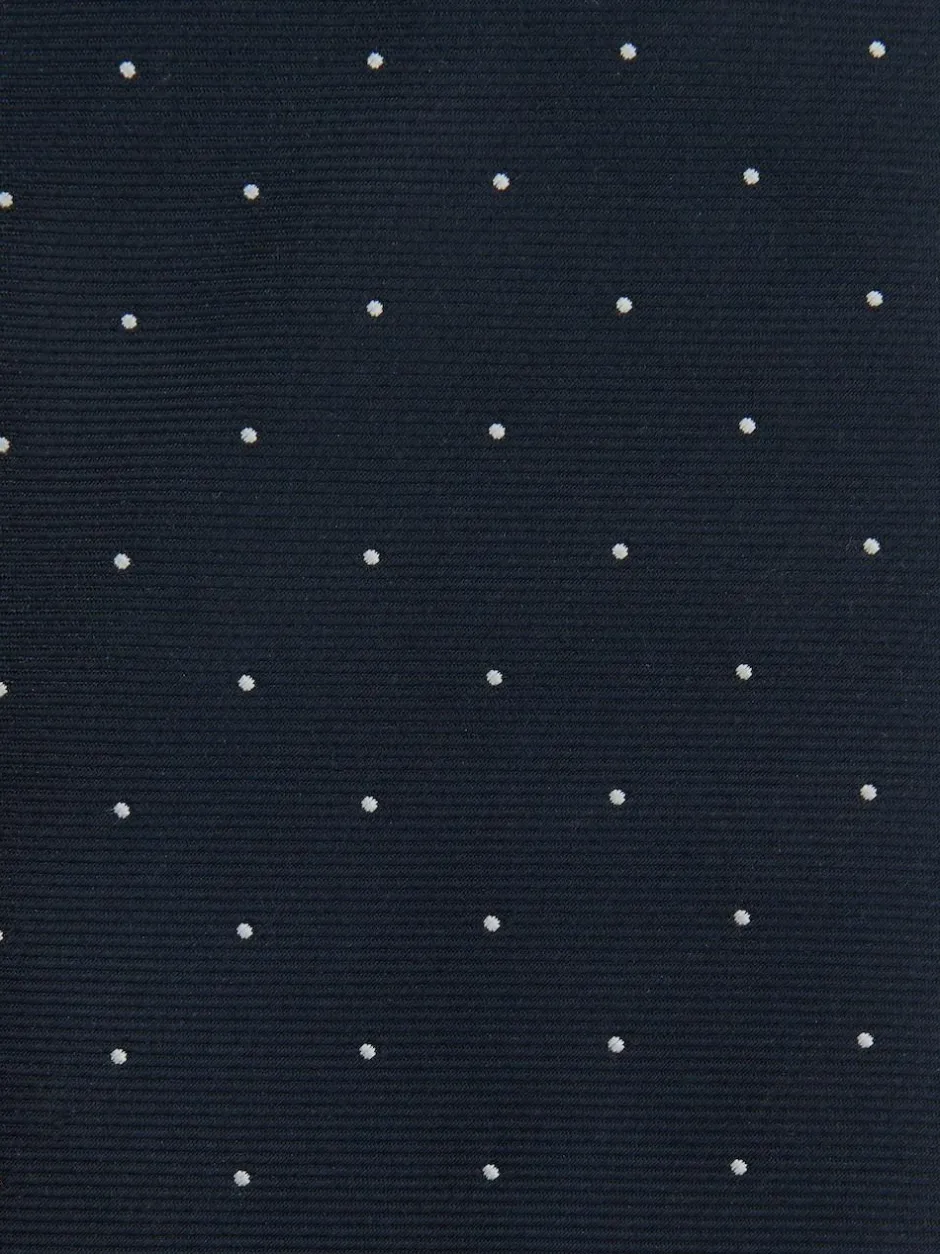 Reiss Navy Liam Polka Dot Silk Tie Clearance