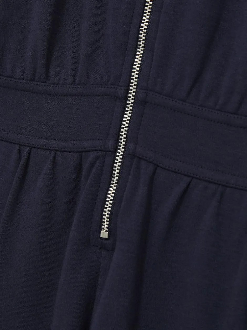 Reiss Navy Nala 13-14 yrs Jersey High Collar Jumpsuit
