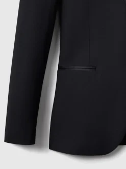 Reiss Navy Poker Peak Lapel Single-Breasted Tuxedo Jacket Slim-Fit Hot