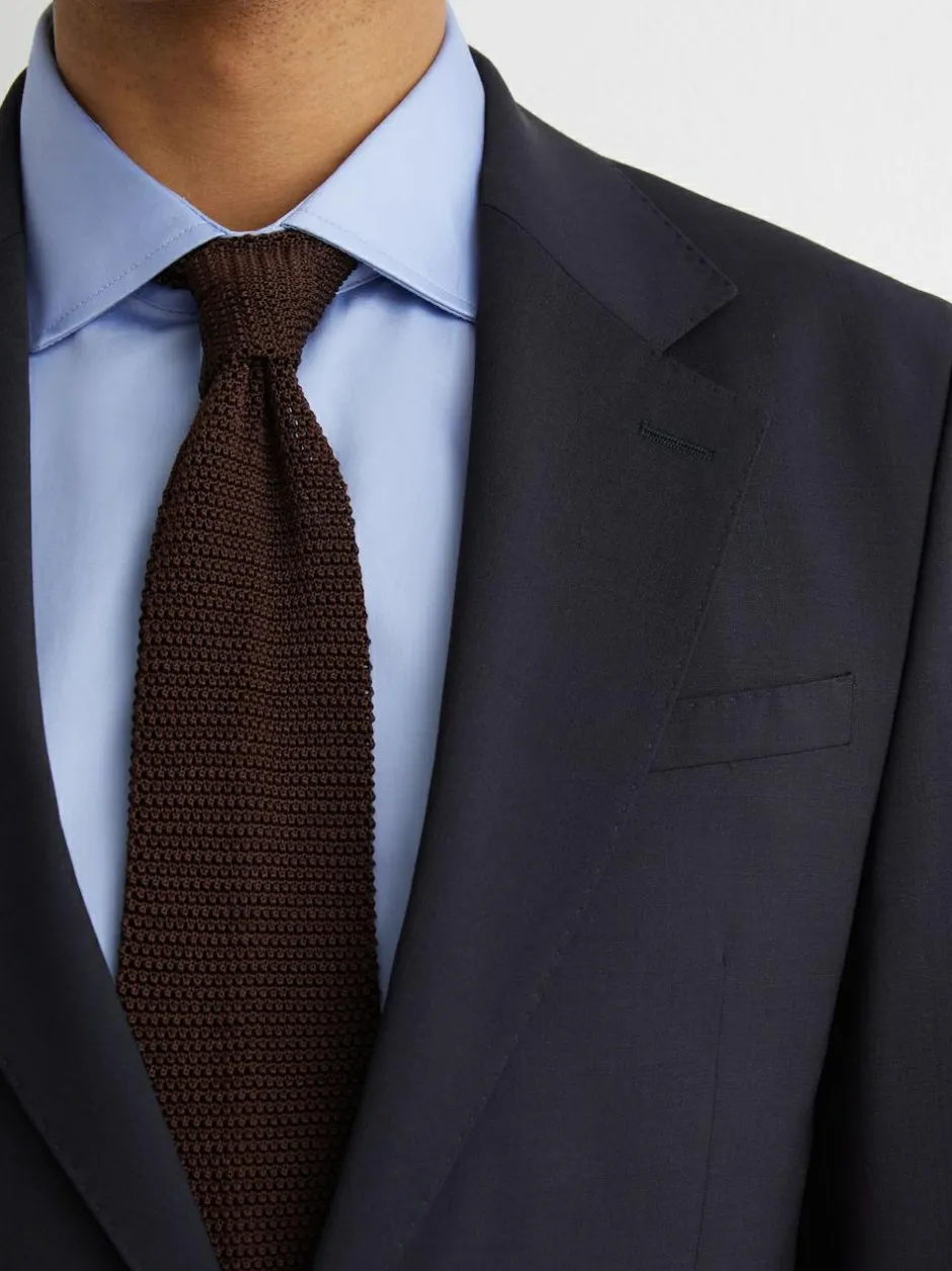 Reiss Promise Wool-Blend Single-Breasted Suit Blazer Tailored-Fit Navy Discount