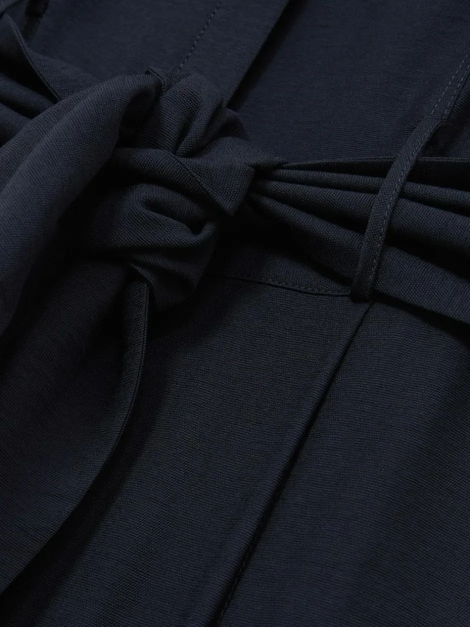 Reiss Navy Raven Wide-Leg Belted Jumpsuit Clearance
