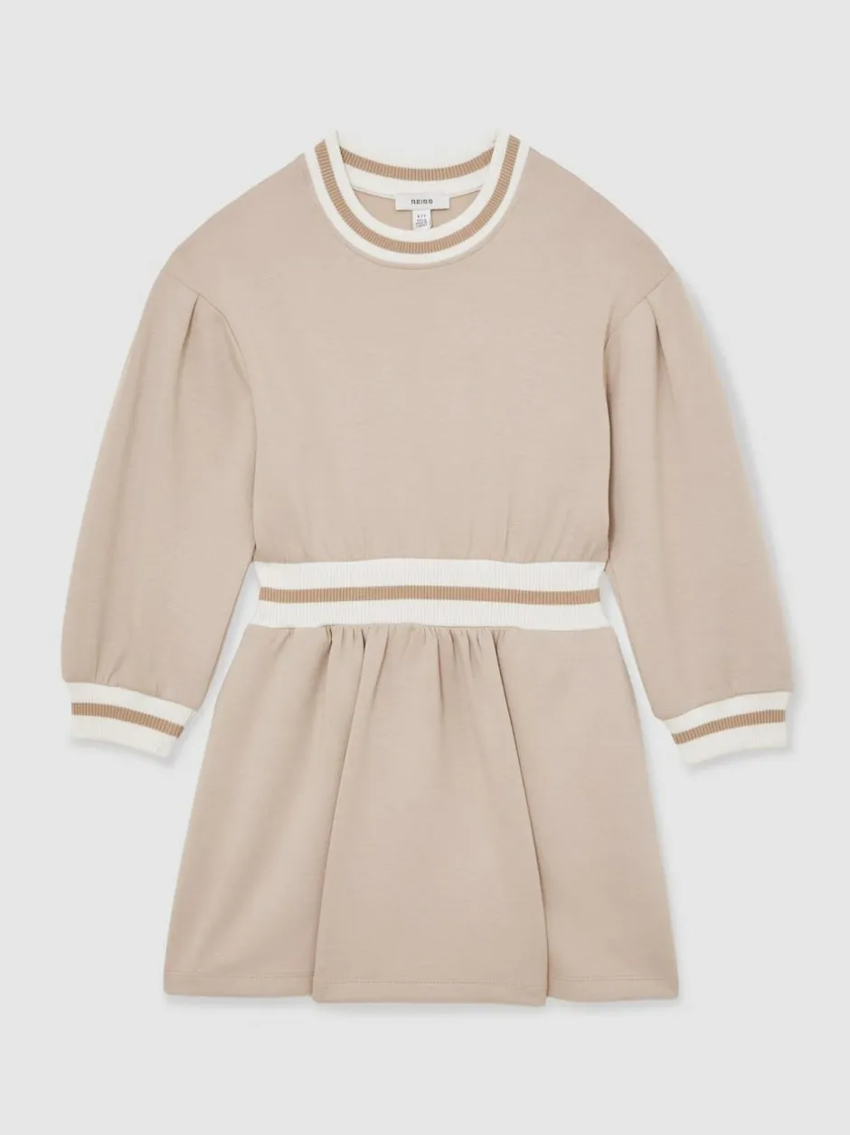 Reiss Neutral Giovanna 13-14 yrs Stripe-Trim Sweatshirt Dress Online